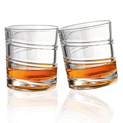 Free Sample Creative Tumbler Rotating Decompression Glass Cup Lead Free Drinking Glasses Rotatable Whiskey Glass