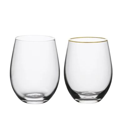 2023 new classic Elegant Wine Glasses stemless Goblet Beverage Cups Set Lead-free crystal glasses Hand-blown Drinking Glass Cup
