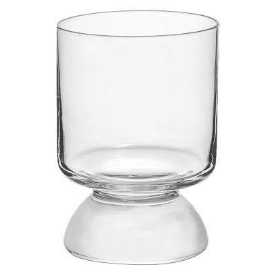 Clear cylindrical 5.5oz glass cup with heavy base mini whiskey glass with custom logo glass candle holder for bar or hotel