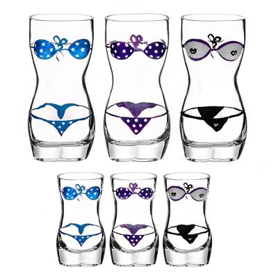 Woman Body Shape Juice Beverage Cocktail Beer Mug Whiskey Drinking Glass Shot Glasses