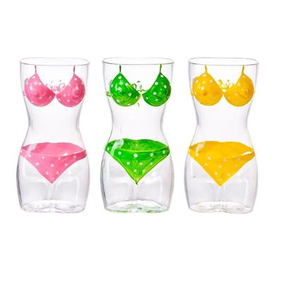 Body Shaped Shot Glasses set Funny Bikini Shot Glasses 60ml Women Body Shaped Glass Cup for Vodka Whiskey Beer