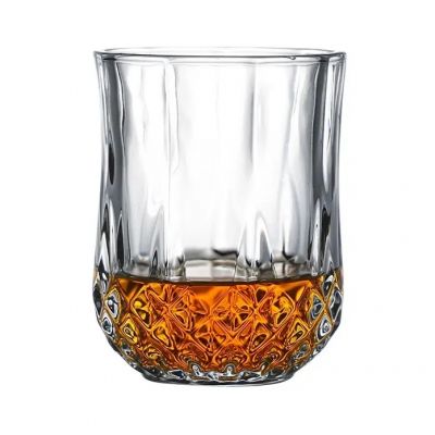 Hot sale bar glassware lead-free glass cup diamond whiskey glass drinking glasses