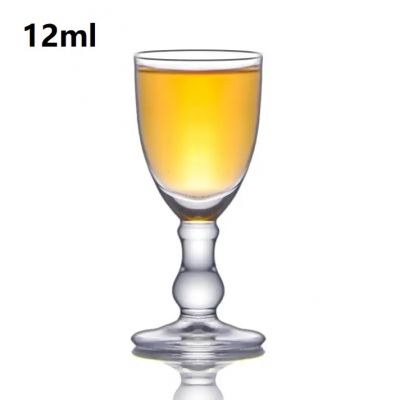Light luxury lead-free custom 12ml small goblet crystal clear shot glass whiskey wine glasses