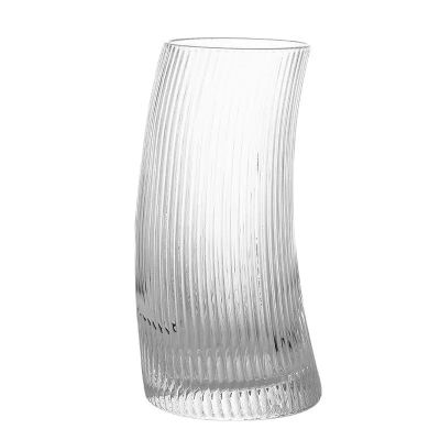 Creative lead-free material crescent twist glass bending glass stripe glass cup