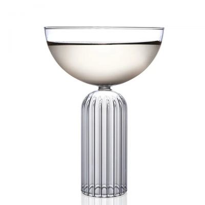 High value borosilicate glass vertical stripe glass dessert cup dessert bowl glass