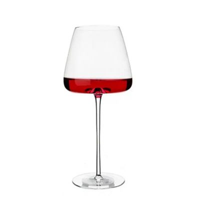 For Gift Cold Cutting Hand Blown Lead-Free Premium Crystal Ultra Clear Burgundy Wine Glasses