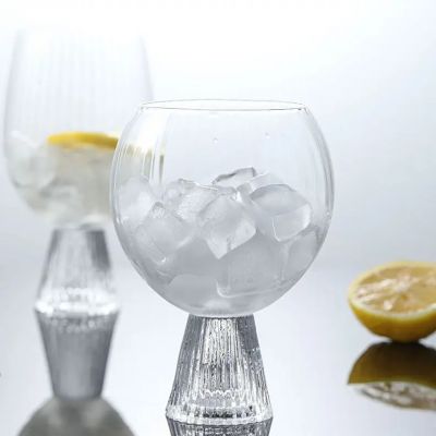 New Design Lead Free Vertical Stripes Thick Stem Wine Glass Decals Crystal