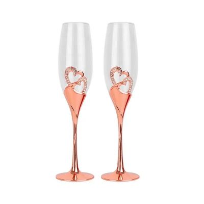 Custom Unique Luxury Fancy Tulip Wedding Champagne Coupe Glass