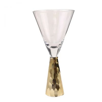 Alveolate Base Champagne Wine Glass Gold Stem Centerpieces Decoration