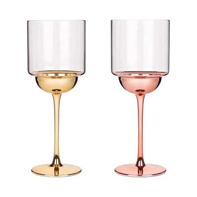 Modern Luxury Glitter Champagne Glass Electroplated Coloured Goblet Crystal Wine Glasses