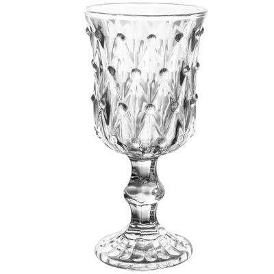 200ml 7oz Cheap Clear Pearl Pattern Drinking Wine Glasses Goblet