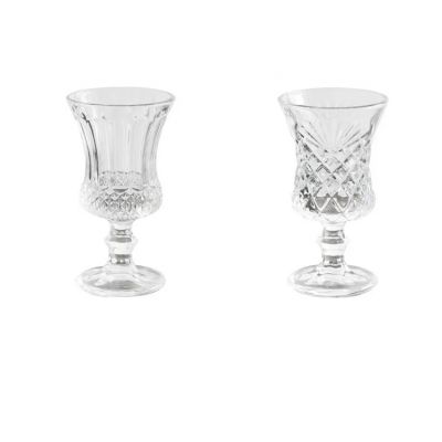 150ml 5.3oz Engraved Machine Made Heavy Wine Glass Goblet Stemware