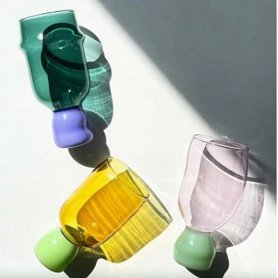 INS Style Irregularly Shaped Specially Designed Personalised Color Wine Glass Luxury