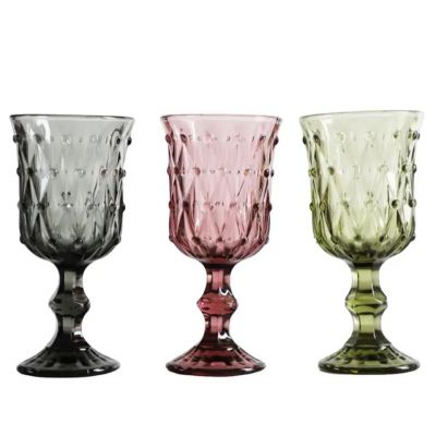 Vintage Dot Green Wine Goblet Glasses Wedding Decoration