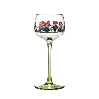 Novelty Decorative Colored Unique Green Blue Small People Mini Wine Glasses