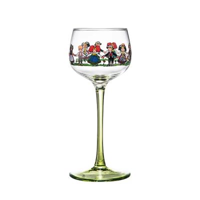 Novelty Decorative Colored Unique Green Blue Small People Mini Wine Glasses