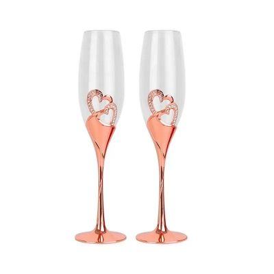 Set Of 2 Custom Unique Luxury Fancy Tulip Champagne Flutes Wedding Colored Coupe Champagne Glass