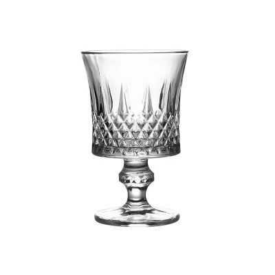 Wholesale 150ml Cheap Embossed Champagne Glass Juice Cup Fancy Clear Engraved Wine Glasses