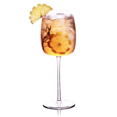 Wine Barrel Shape Transparent Special Round Custom Logo Wine Tasting Glass