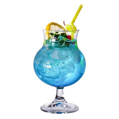 Big Belly 500ml 16cm height Lead Free Custom Bar Use Ball Shape Short Stem Tasting Cocktail Glass