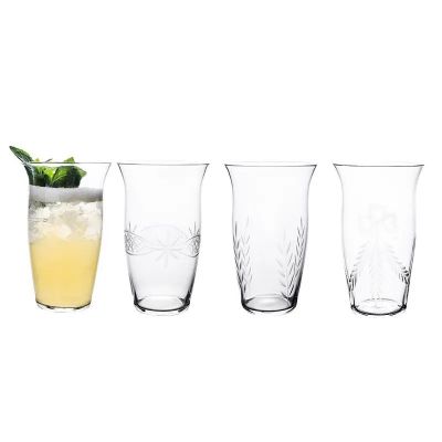 Elegant Crystal Engraved Japanese Custom Engraved Mojito Cocktail Glass