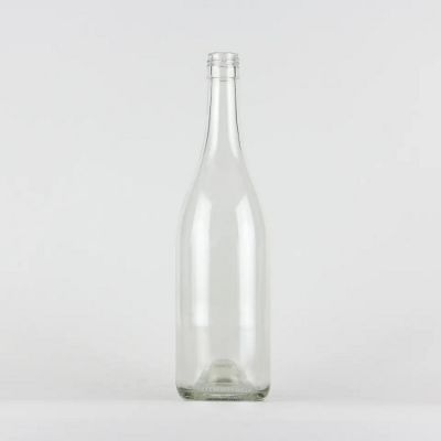 750ml screw finish clear color burgundy wine glass bottle