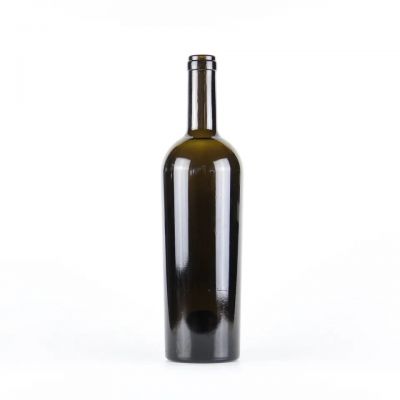 750ml 1000g heavy Bordeaux Antique Green wine bottle empty glass bottle