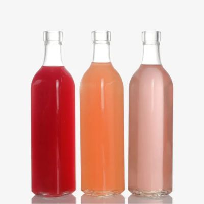 Empty 250ml 500ml 750ml 1000ml olive oil juice beverage normal flint glass bottle with cork stopper finish