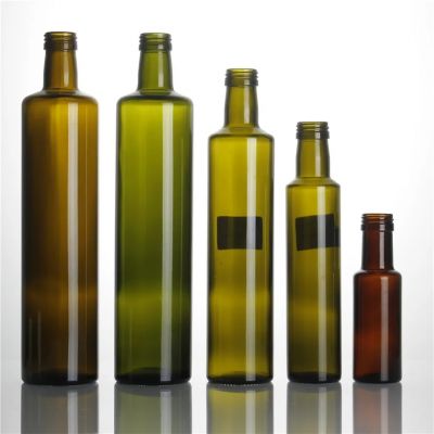 Stocked antique green amber clear color olive oil 750 ml 500 ml 250 ml AG Marasca Dorica glass bottle with 31.5*24mm cap