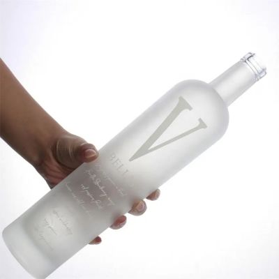Factory Price Custom Print Logo Bordeaux Bottle Rum Vodka Gin Tequila Frost Glass Bottle 750ml