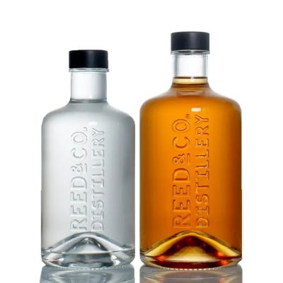 Factory Price Personalized Engraved Logo Whisky 700ml 500ml Gin European Glass Bottles with Screw GPI400 cap