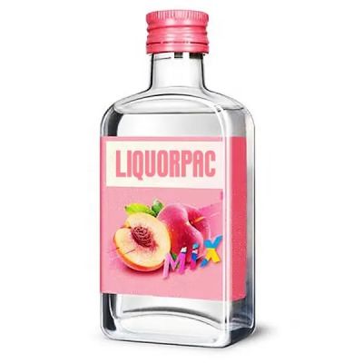Whiskey Flat Wine Bottle 50ml 100ml 200ml 250ml 350ml Glass Beverage Vodka Juice Bottle with Aluminum Cap