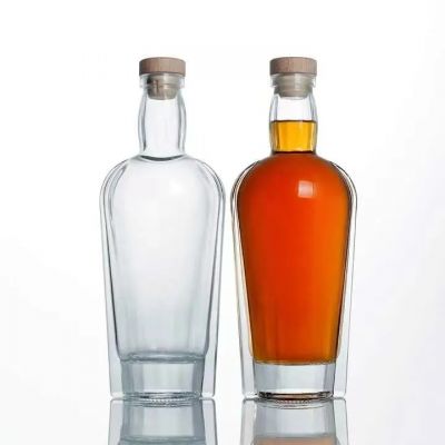 Wholesale Custom LOGO Fashion Super Flint Spirits Liquor Rum Gin Empty Bourbon Whiskey Glass Bottle 750 ml