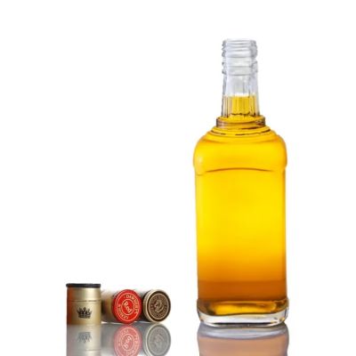 Hot Sale Stock 750 ml Fancy Whiskey Glass Liquor Bottle Tequila Vodka Whisky 700 ml Square Glass Bottle