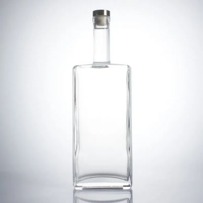 custom plant finish square clear crystal whiskey liquor spirit rum brandy glass bottle sizes 700ml with cork top