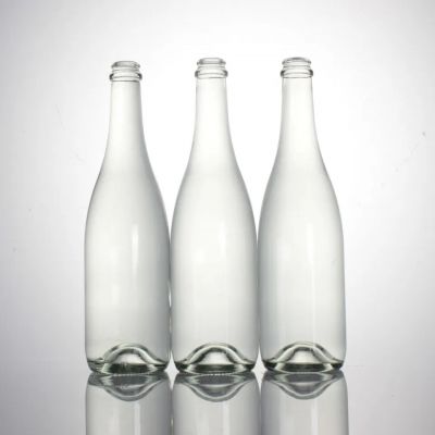 Stock 750ml Champagne Liquor Alcohol Spirit Clear crown Cap Round 750 Ml High Flint Wine Glass Bottle