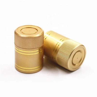 Luxury Vodka Spirit ROPP Bottle Caps Gold Foil Printing Aluminum Plastic Vodka Non refillable Bottle Closure for Liquor Quality