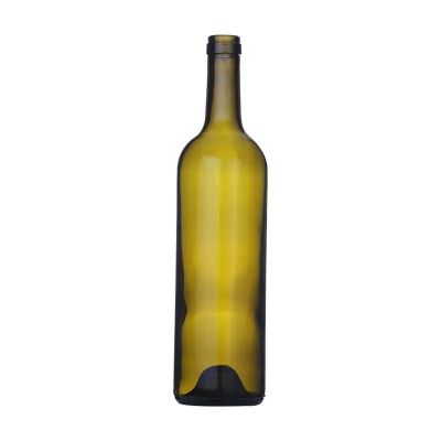 Factory Sale Antique Green Empty Bordeaux Bottle W-38 550g 750ml Wine Glass Bottle