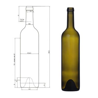 Factory Produced Empty Packaging 750ml Glass Zinfandels Bordeaux Wine Bottle