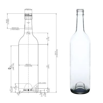 Reasonable price glass bottle red wine bottle empty packaging bordeaux wine glass bottle