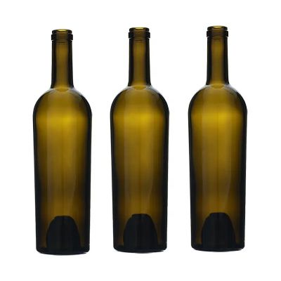High Quality Wine Bottle 750ml 990g Antique Green Bordeaux Wine Bottle