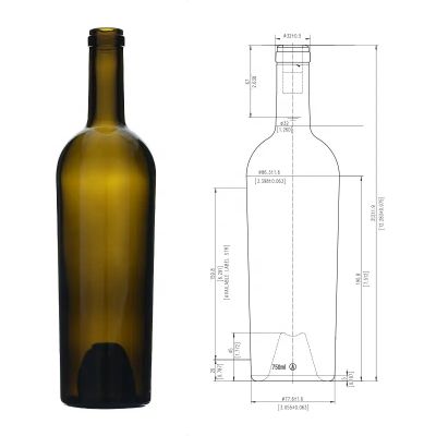 Wholesale Empty 750ml 990g Glass Wine Bottle Red Bordeaux Bottles