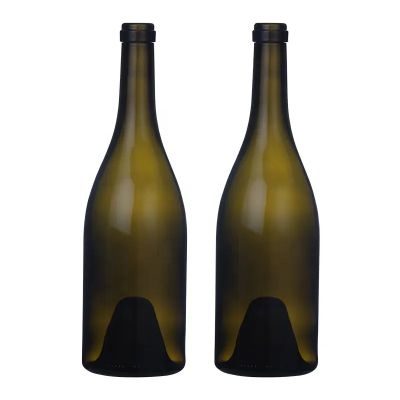 Bulk purchase 750ml 890g syrahs glass wine bottle antique green burgundy bottle