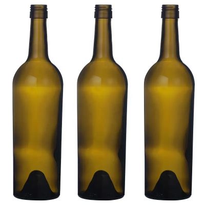 Reasonable price high end high temperature resistance shock resistance 750ml bordeaux empty wine bottles