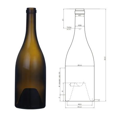 antique green chardonnays syrahs wine bottle 750ml glass burgundy wine bottle