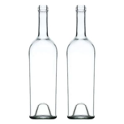 Promotional custom logo shock resistance glass bottle red wine bottle empty packaging wine glass bottle