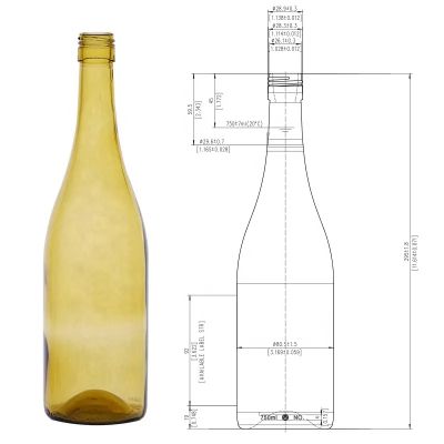 Wholesale 750ml empty glass wine bottles empty packaging wine glass bottle