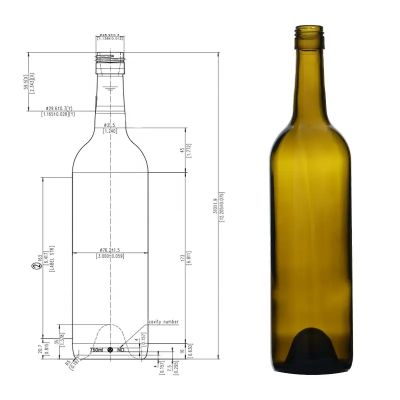 Encore packaging custom design 750ml wine bottle glass red wine bottle