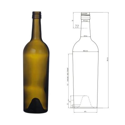 Reasonable price wine bottle empty bordeaux bottle 750ml wine bottle