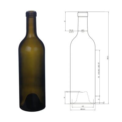 Luxury Premium 750ML Cabernets Bottles Bordeaux Shape Glass Wine Bottles
